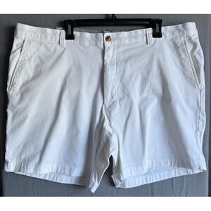 Club Room Shorts Men 42 White Chino Flat Front Waistband Pockets Casual Preppy